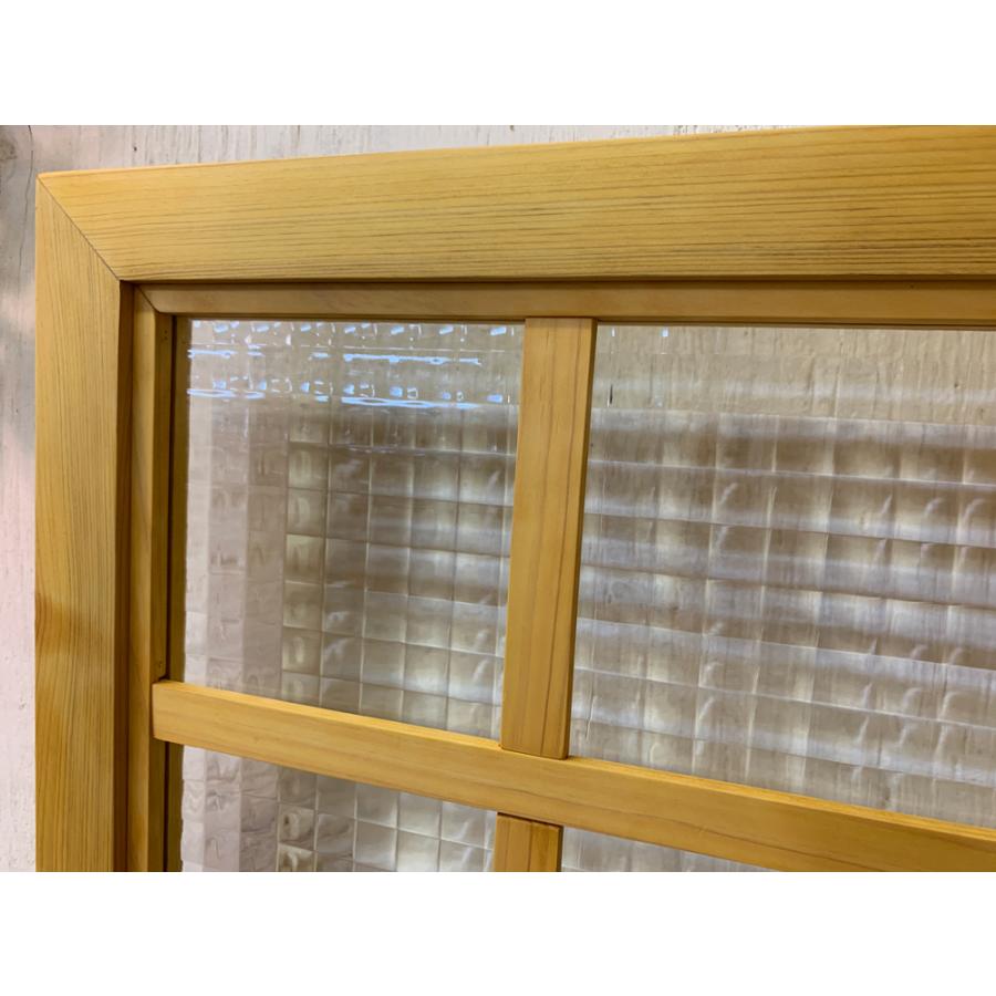 カフェ窓 チェッカーガラス ナチュラル 36×3.5×36cm 片面十字桟入り 室内窓 北欧 木製 ひのき ハンドメイド 受注製作_3