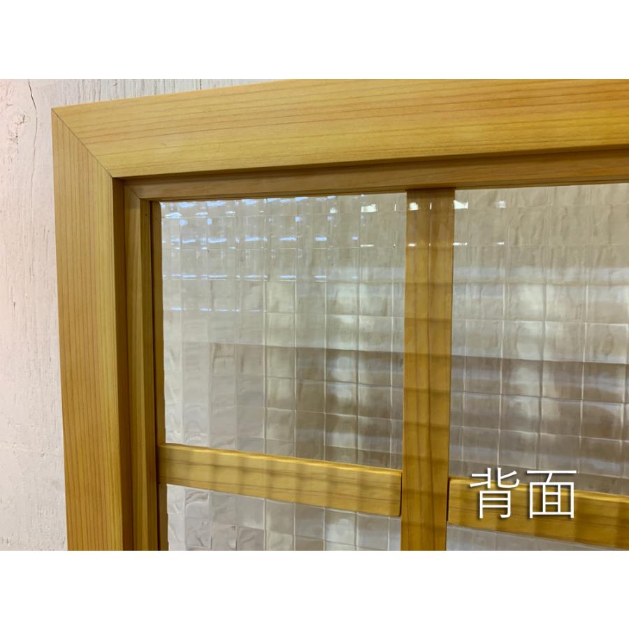 カフェ窓 チェッカーガラス ナチュラル 36×3.5×36cm 片面十字桟入り 室内窓 北欧 木製 ひのき ハンドメイド 受注製作_8