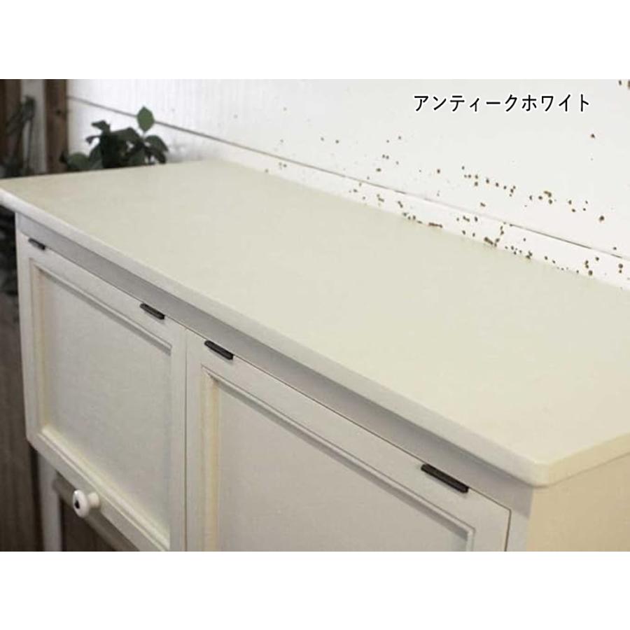 吊り戸棚 アンティークホワイト ダブル扉 70×27×40cm シェルフ付き