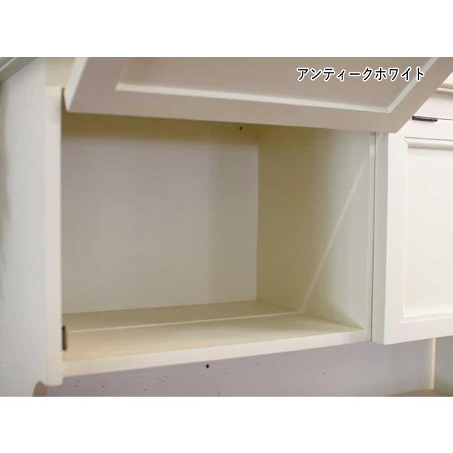 吊り戸棚 アンティークホワイト ダブル扉 70×27×40cm シェルフ付き