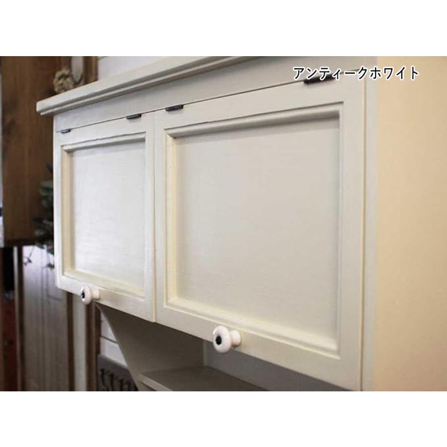 吊り戸棚 アンティークホワイト ダブル扉 70×27×40cm シェルフ付き