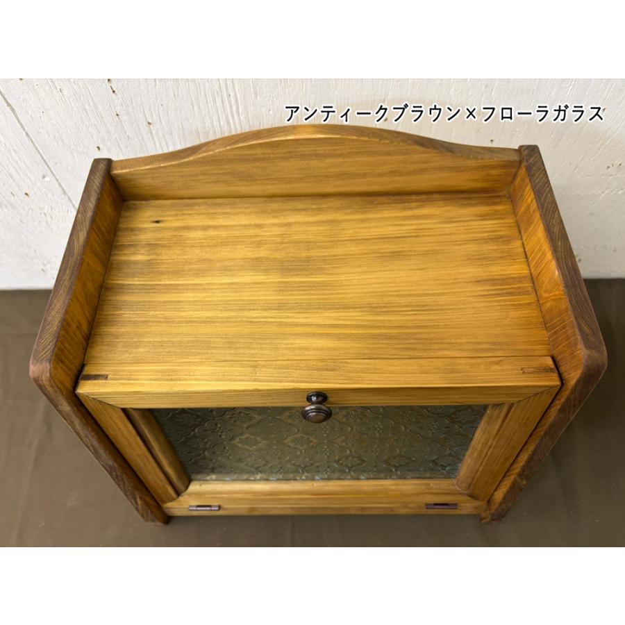 家具職人が作るレトロなブレットケース　ハンドメイド ホームベーカリーで焼いたパンもすっぽり カフェ風ショーケース