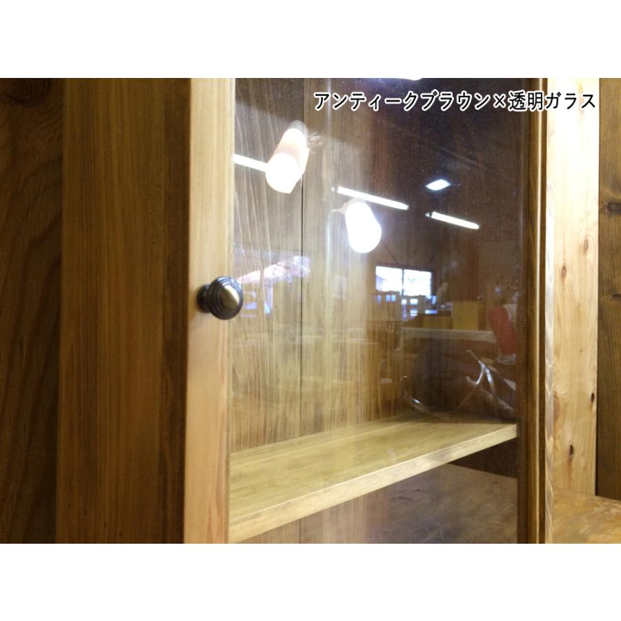 コレクションケース アンティークブラウン 透明ガラス 40×13×50cm 真鍮 