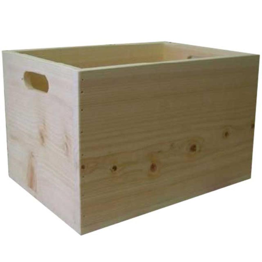 木箱 ウッドボックス カントリー 33×23×20cm 無塗装白木 収納箱 木製 ヒノキ ハンドメイド 受注製作｜angelsdust