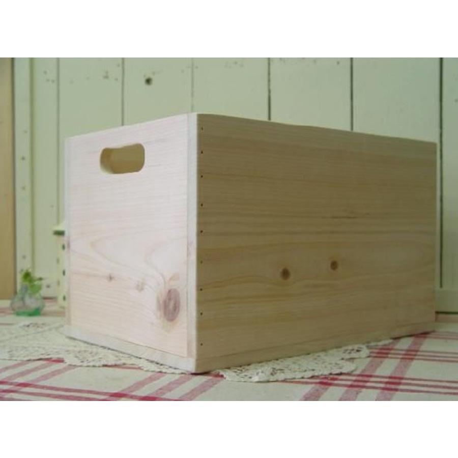 木箱 ウッドボックス カントリー 33×23×20cm 無塗装白木 収納箱 木製 ヒノキ ハンドメイド 受注製作｜angelsdust｜08