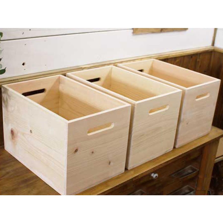 木箱 ウッドボックス 38×25×25cm 無塗装白木 木製 ひのき ハンドメイド