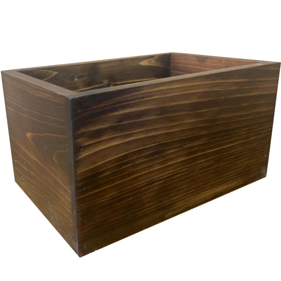 木箱 カントリーボックス ダークブラウン 23×15×12cm 収納箱 ウッドボックス 木製 ヒノキ ハンドメイド 受注製作｜angelsdust