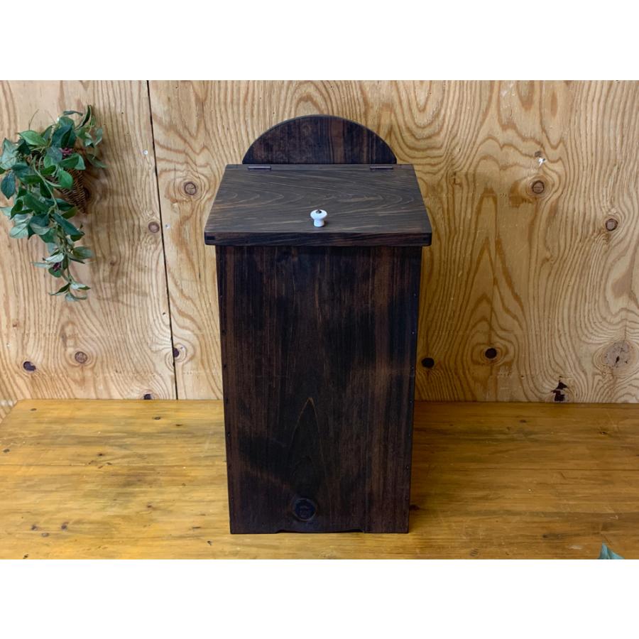 ダストボックス ダークブラウン 27×28×53cm ふた・つまみ付き