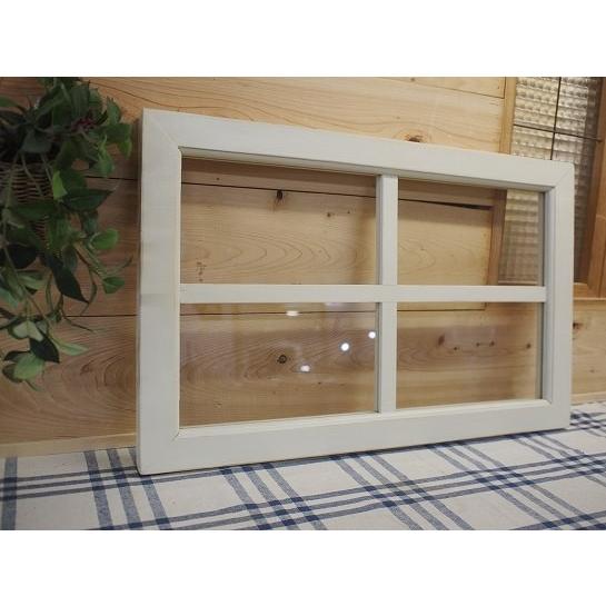 FIX窓 木製 ひのきアンティークホワイト シャビー仕上げ 透明ガラスの