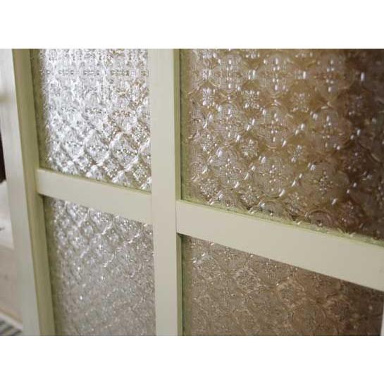 室内窓 採光窓 フローラガラス 木製 ひのき アンティークホワイト