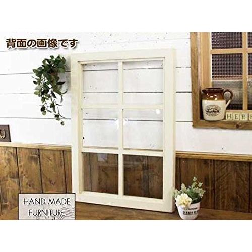 カフェ窓 透明ガラス 両面桟入り 52x72cm・厚み3.5cm アンティーク