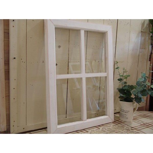 アンティーク ウィンドウ 木製 ガラス付き 窓ホワイトシャビー