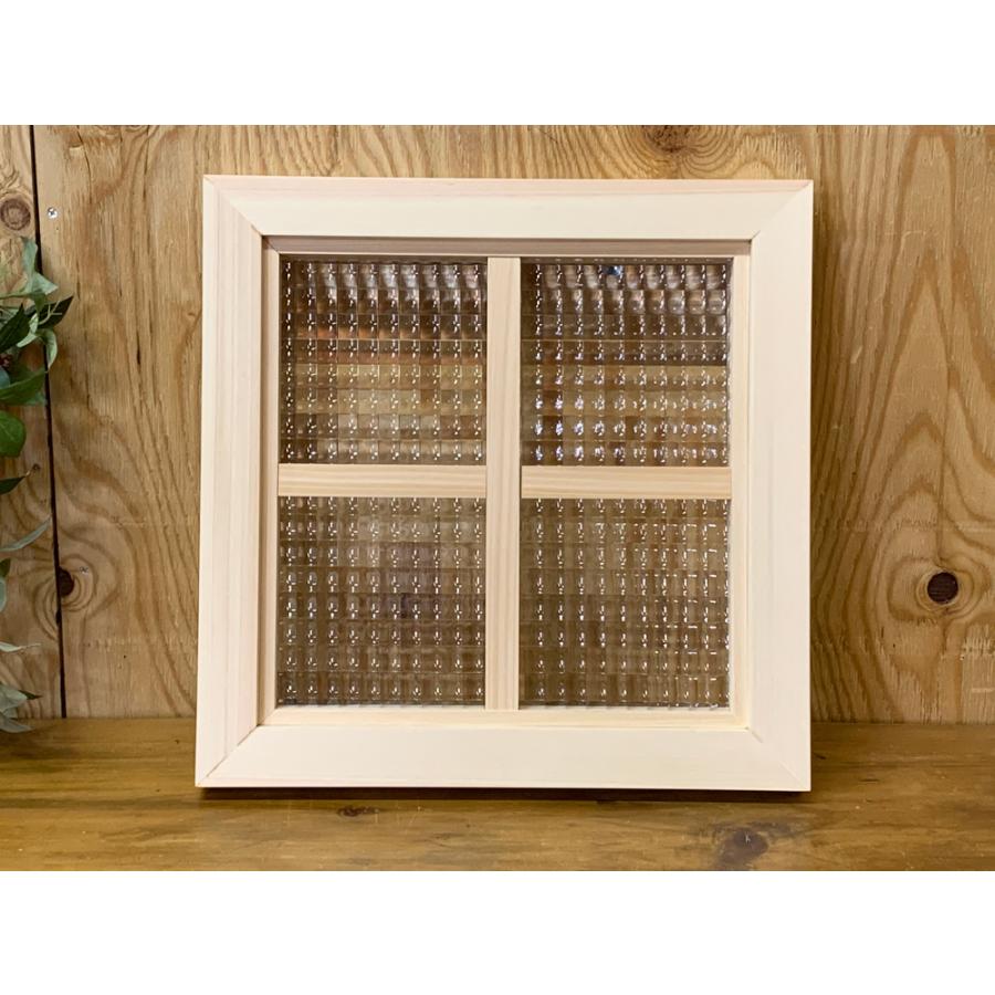 フィックス窓 クロスガラス 室内窓 片面十字桟入り 36×3.5×36cm 無塗装白木 木製 ヒノキ ハンドメイド 受注製作_7