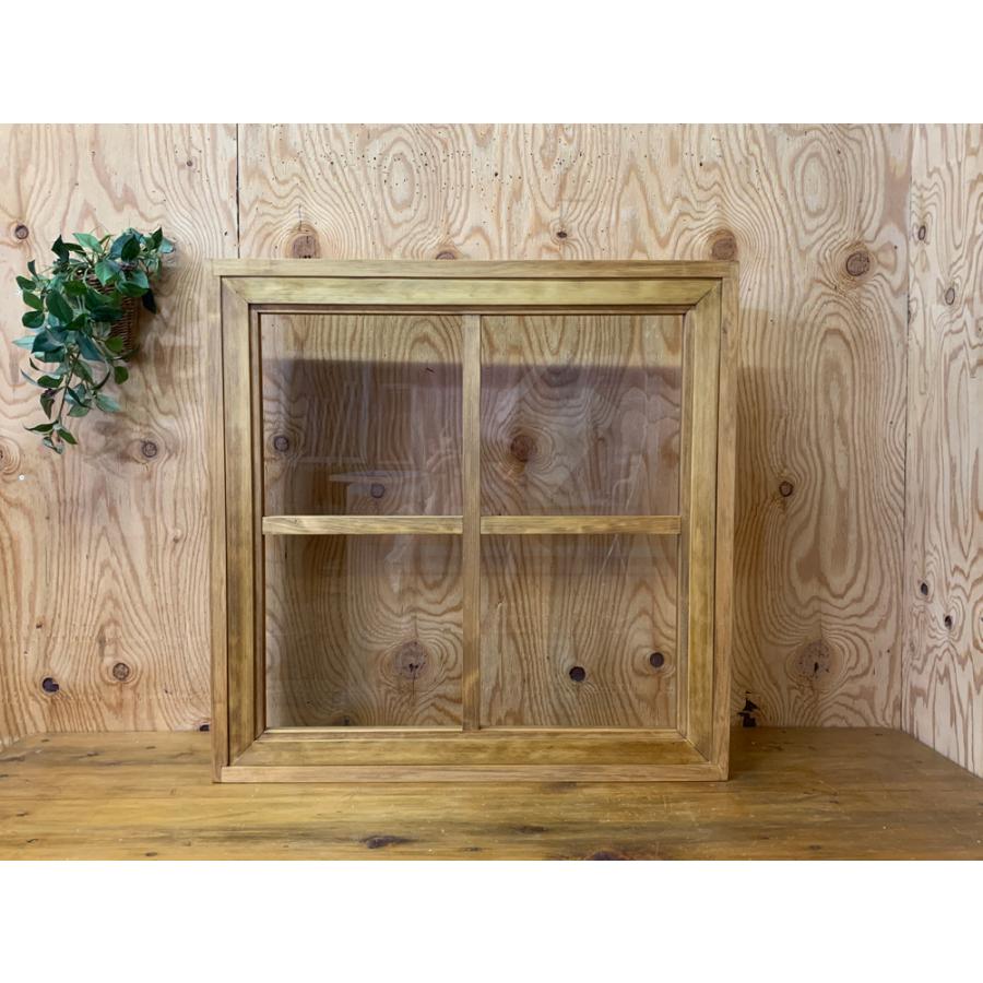 フィックス窓 透明ガラス アンティークブラウン 60×14×60cm 両面桟入り