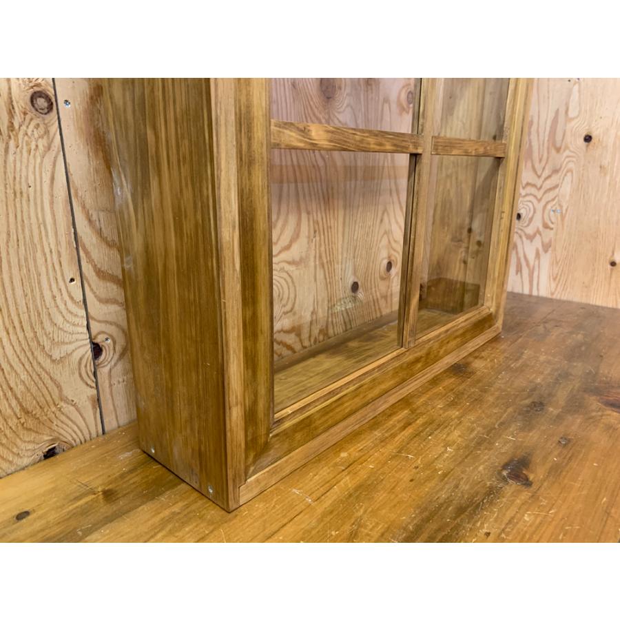 フィックス窓 透明ガラス アンティークブラウン 60×14×60cm 両面桟入り