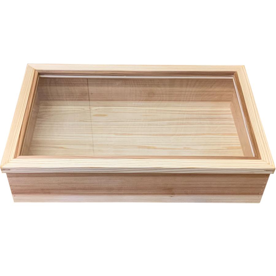 パンケース 透明ガラス扉 神山杉 51×30×13.5cm ガラス パンケース 透明ガラス扉 神山杉 51×30×13.5cm ガラス