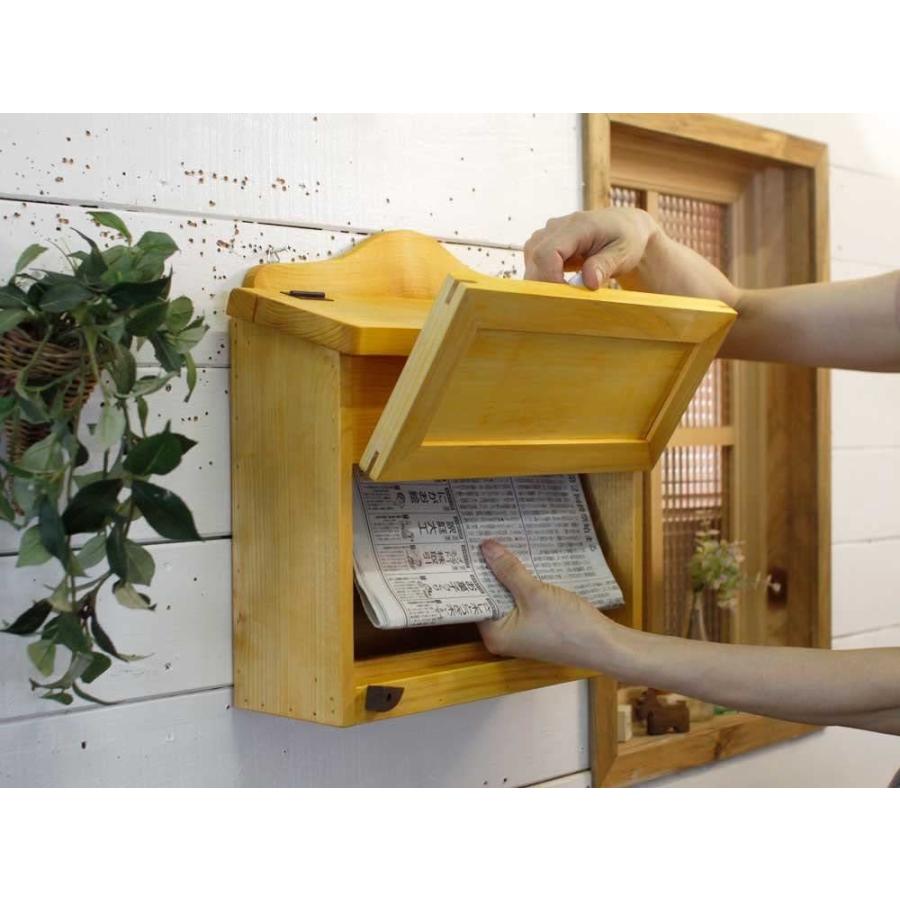 横型ポスト ナチュラル 37×14×36cm POSTステンシル 茶 MAIL BOX 郵便受け ハンドメイド 木製 ひのき ハンドメイド 受注製作｜angelsdust｜05