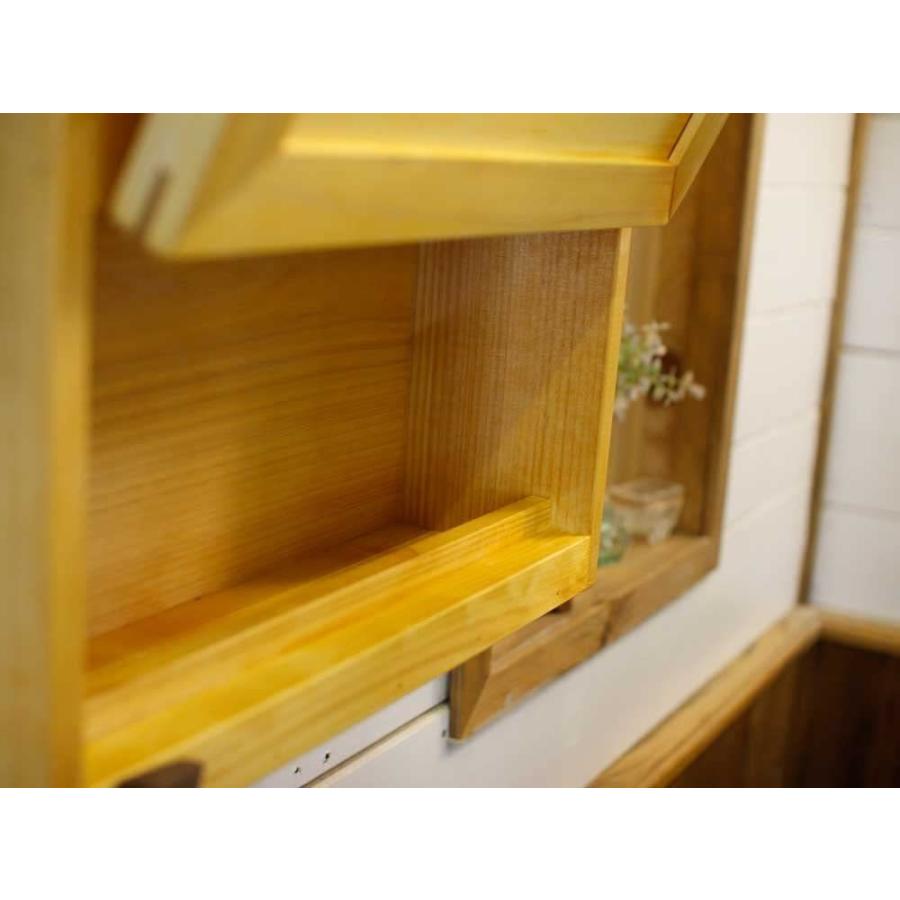 横型ポスト ナチュラル 37×14×36cm POSTステンシル 茶 MAIL BOX