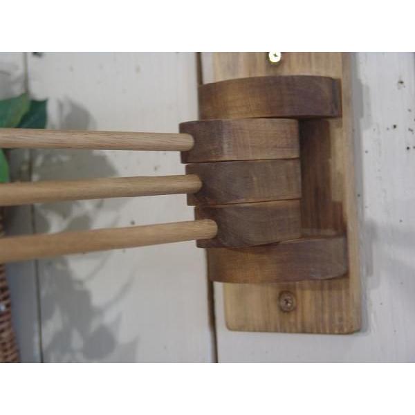 ふきんかけ 3本タイプ アンティークブラウン w8d33h16cm シンプル