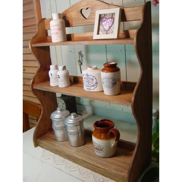 スパイスラック 木製 ひのき カントリーハート 三段ラック 収納棚