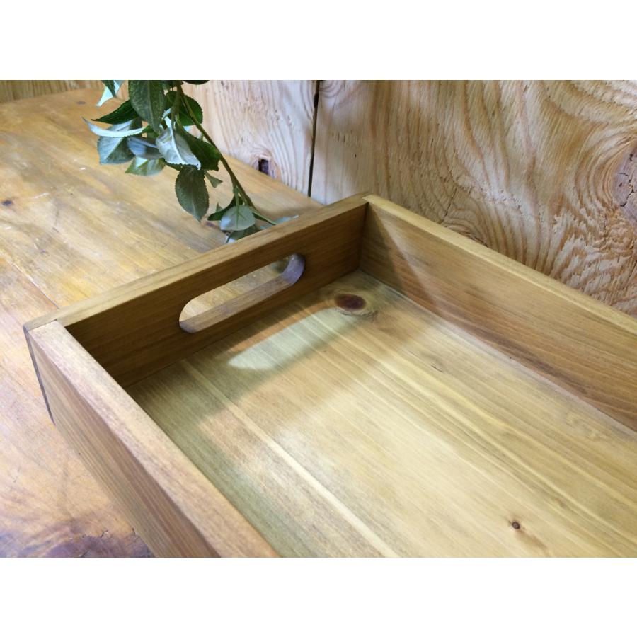トレイ BOX型 アンティークブラウン 37×20×5.5cm 木製底 木製 ひのき ハンドメイド 受注製作｜angelsdust｜04
