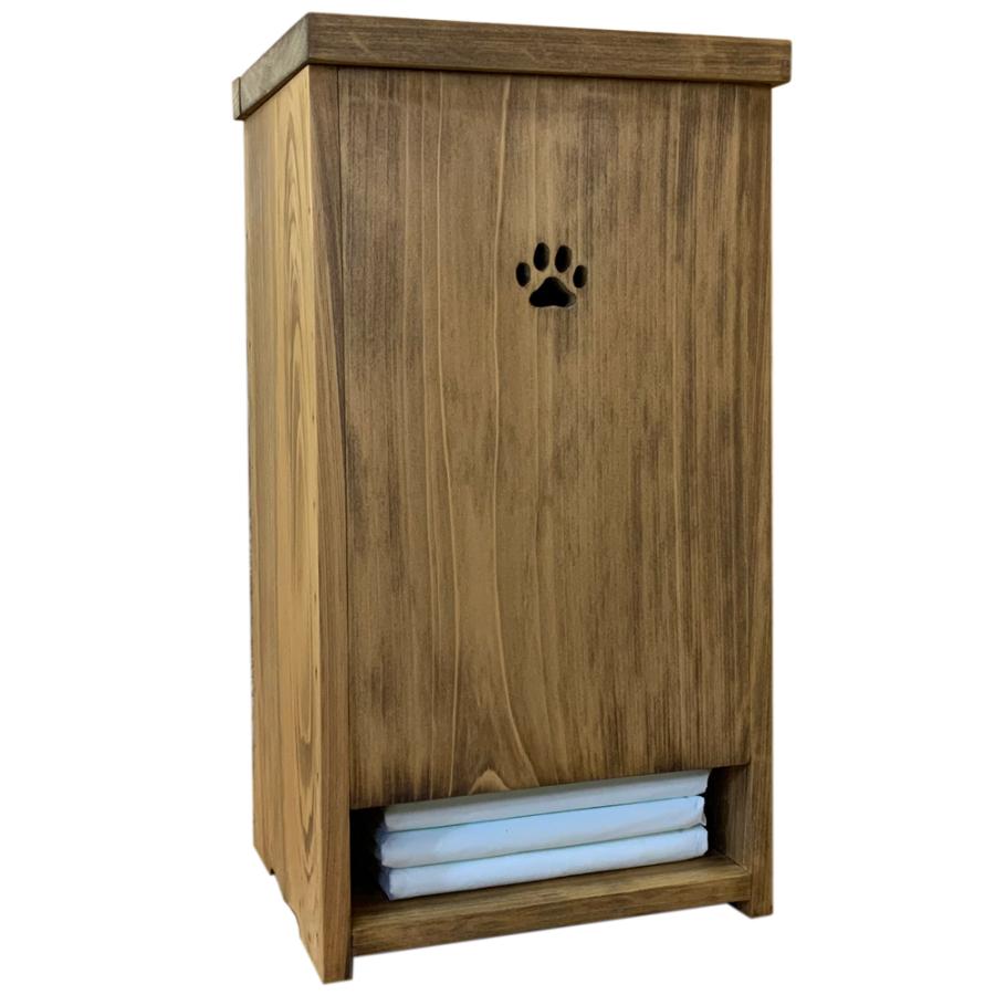 ペットシートストッカー アンティークブラウン 22×18×40cm 肉球