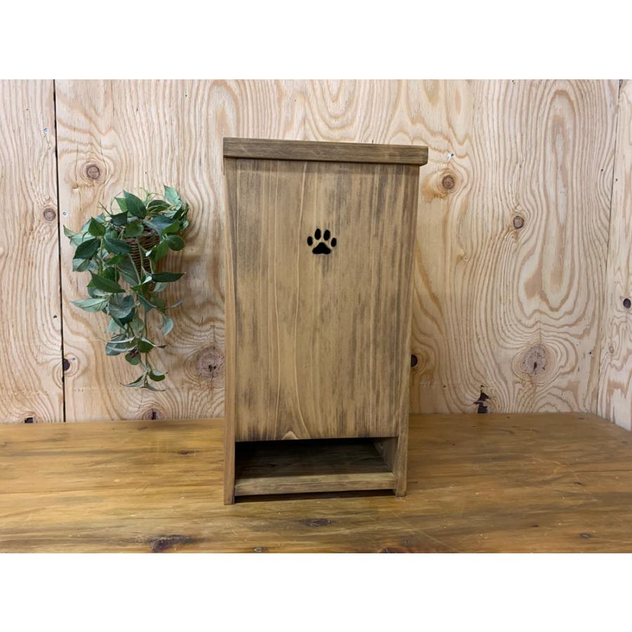 ペットシートストッカー アンティークブラウン 22×18×40cm 肉球