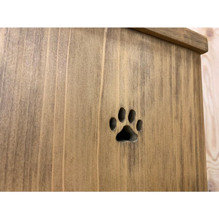 ペットシートストッカー アンティークブラウン 22×18×40cm 肉球