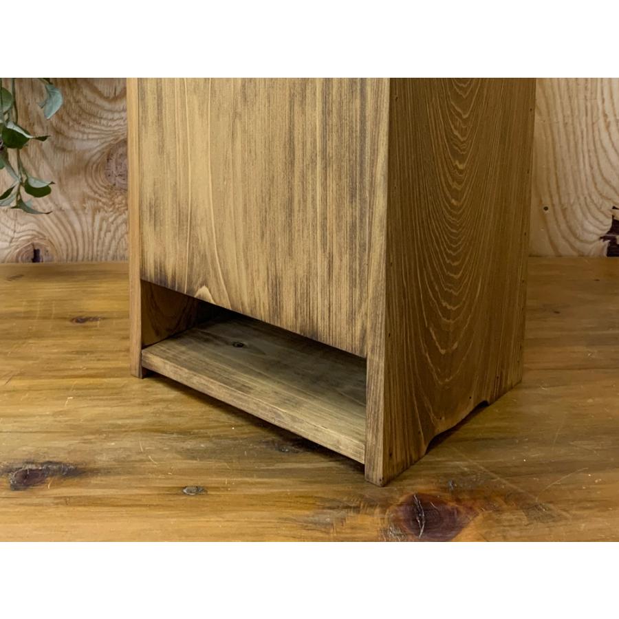 ペットシートストッカー アンティークブラウン 22×18×40cm 肉球