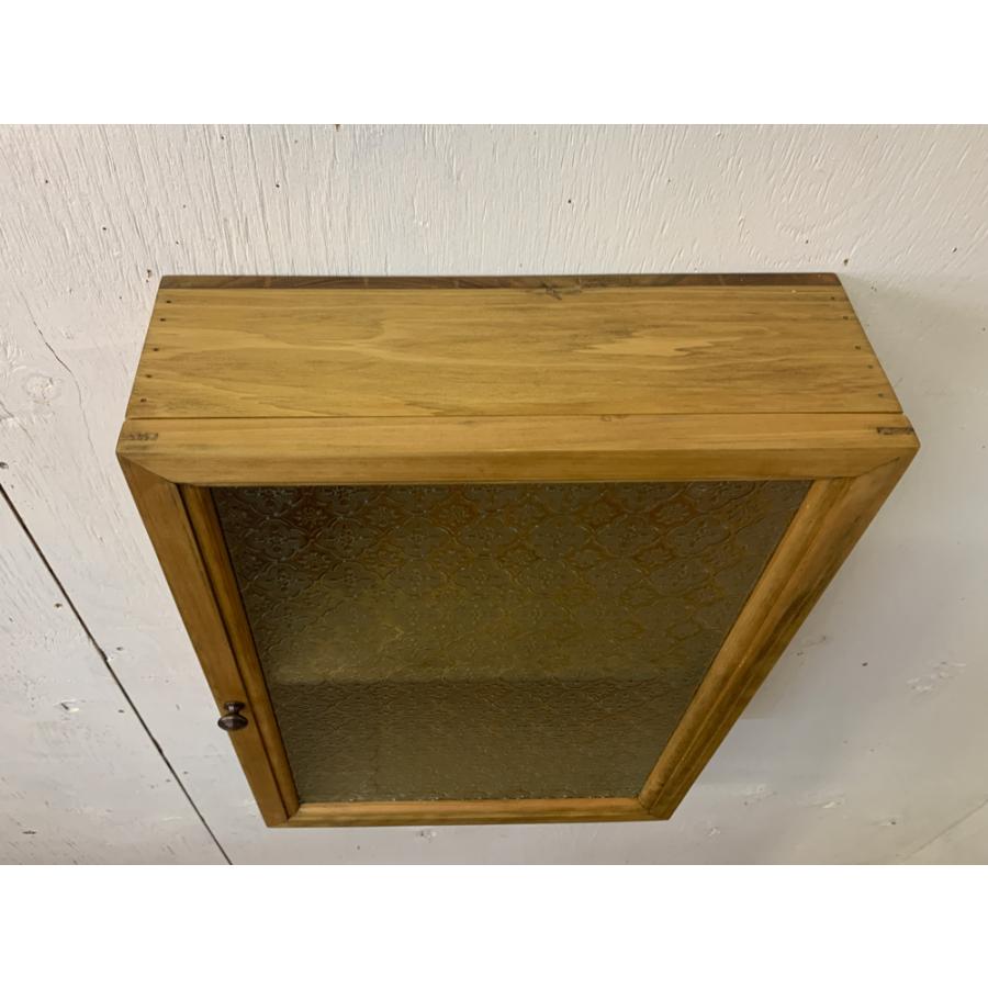 コレクションケース フローラガラス扉 アンティークブラウン 32×11
