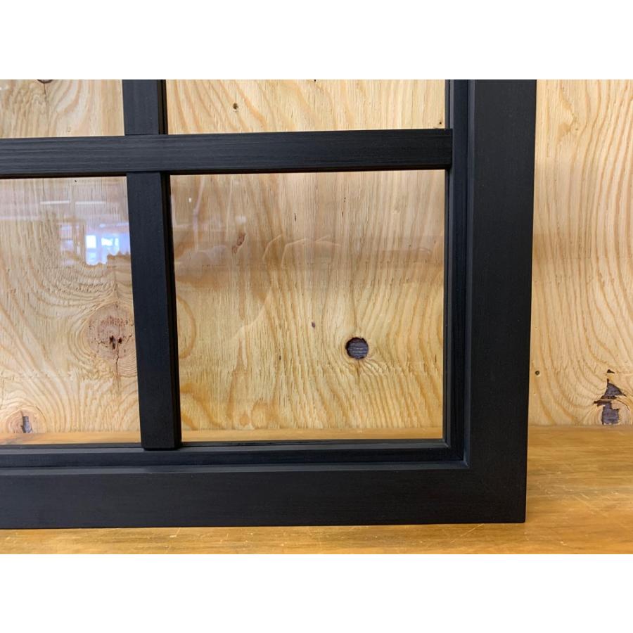 室内窓・FIX窓 両面桟入り 透明ガラス 45x3.5x45cm ブラックステイン 