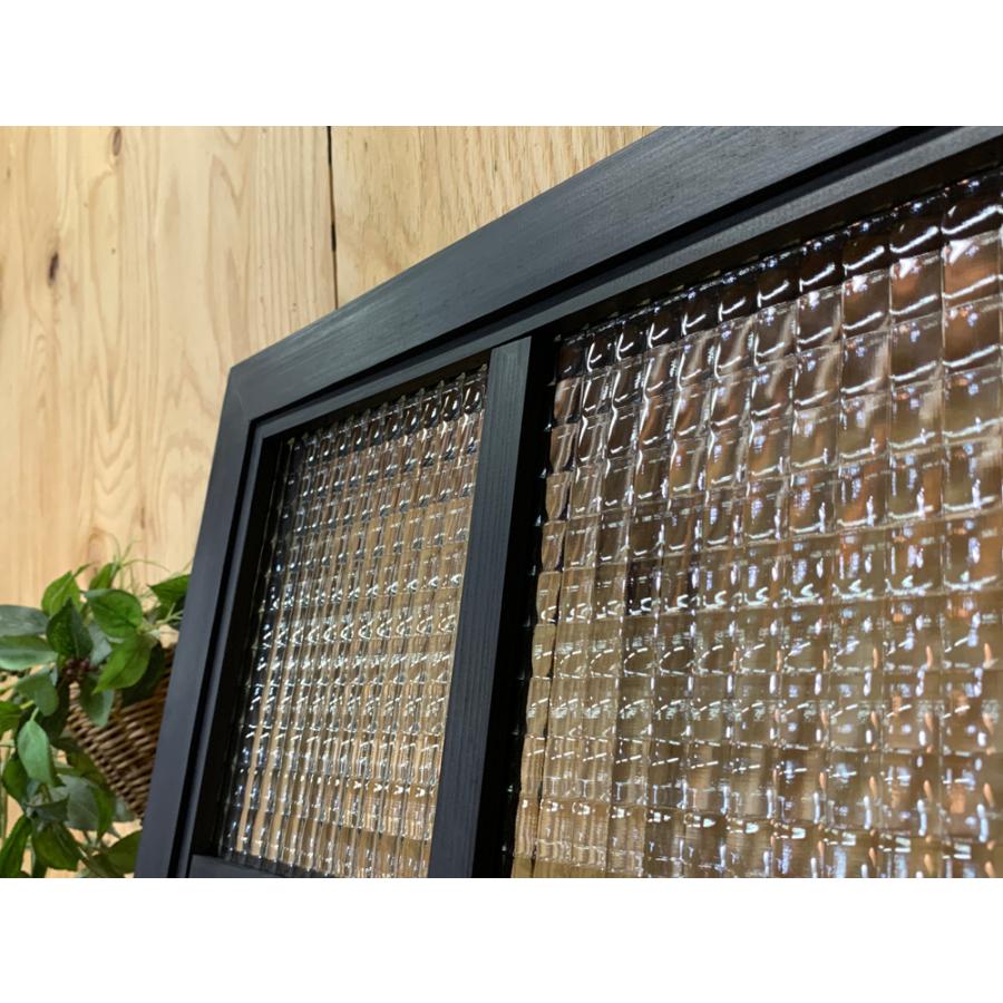 稀少 チェッカーガラス 木製フレームの間仕切り ヴィンテージ カフェ風