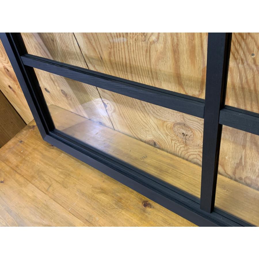 室内窓 透明ガラス ブラックステイン 100×3.5×50cm 両面桟入り 木製 ひのき ハンドメイド 受注製作_4