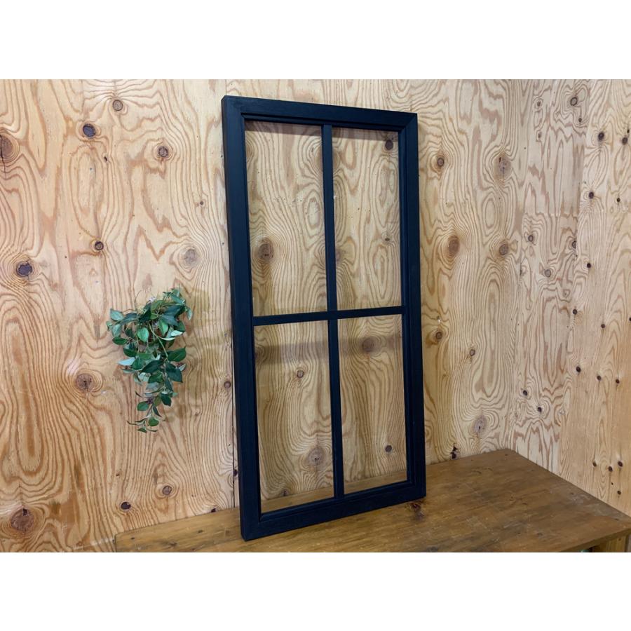 室内窓 透明ガラス ブラックステイン 100×3.5×50cm 両面桟入り 木製 ひのき ハンドメイド 受注製作_6