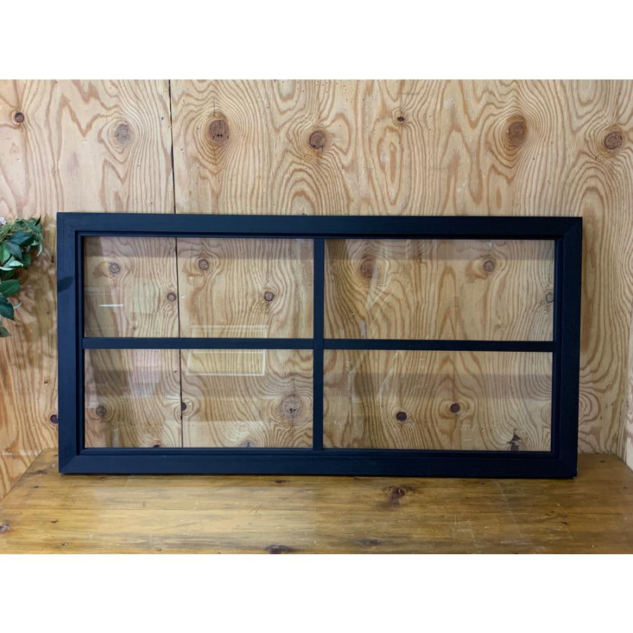 室内窓 透明ガラス ブラックステイン 100×3.5×50cm 両面桟入り 木製 ひのき ハンドメイド 受注製作_7