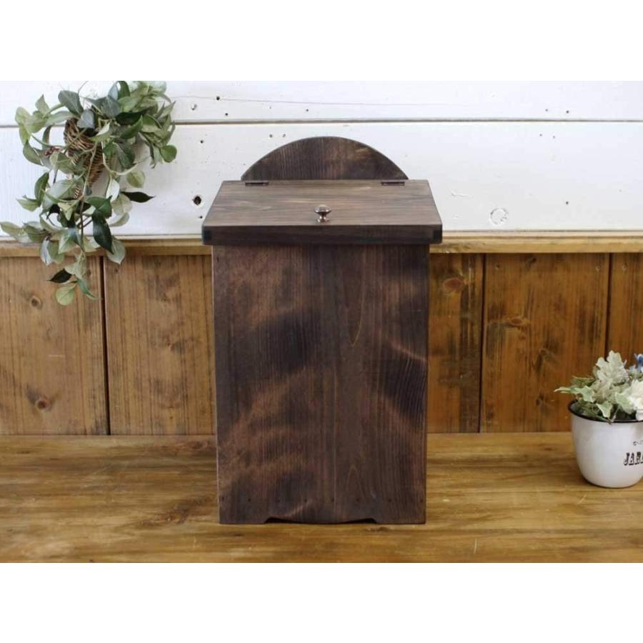 ダストボックス ふた・真鍮つまみ付き ごみ箱 ミニサイズ 23×23×37cm