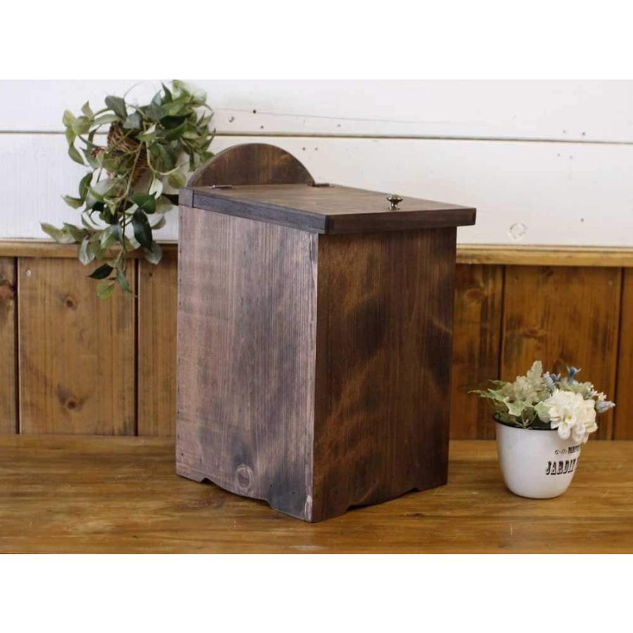 ダストボックス ふた・真鍮つまみ付き ごみ箱 ミニサイズ 23×23×37cm