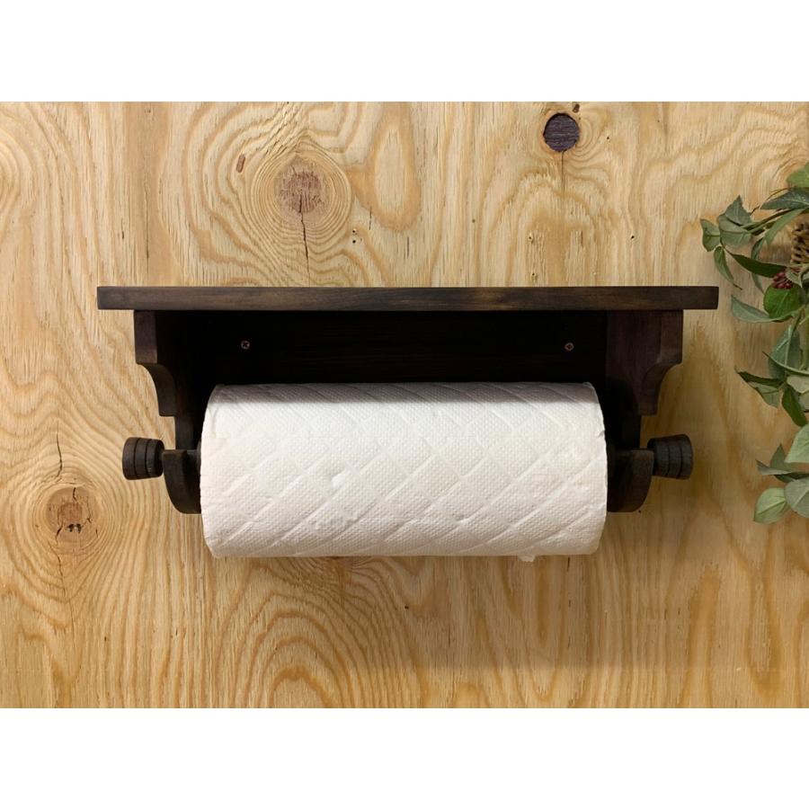 キッチンペーパーホルダー シェルフ 32x15x17cm ダークブラウン レギュラーサイズ 230mm 木製 ヒノキ ハンドメイド 受注製作 Mcdb エンジェルズ ダスト 通販 Yahoo ショッピング