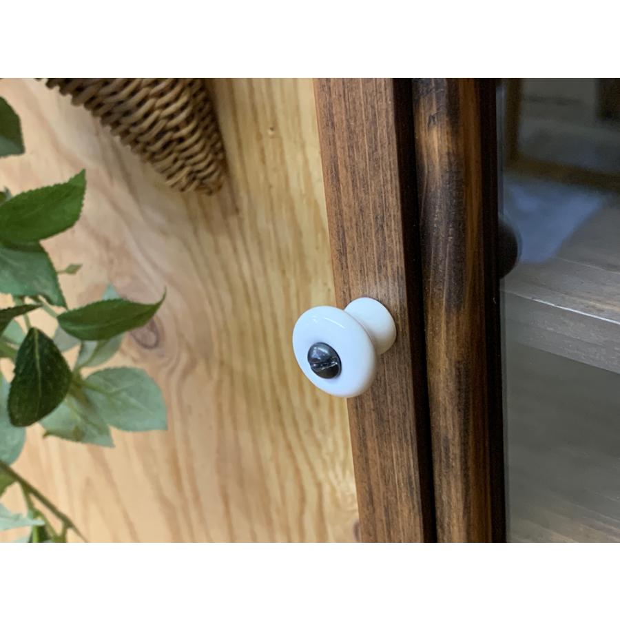 メガネ収納ケース ダークブラウン 19.5×8.5×55cm 透明ガラス 壁掛け