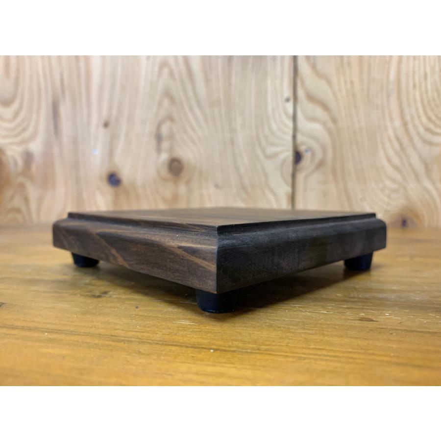 台座 飾り台 ダークブラウン 13×13×3cm フィギュア ディスプレイ