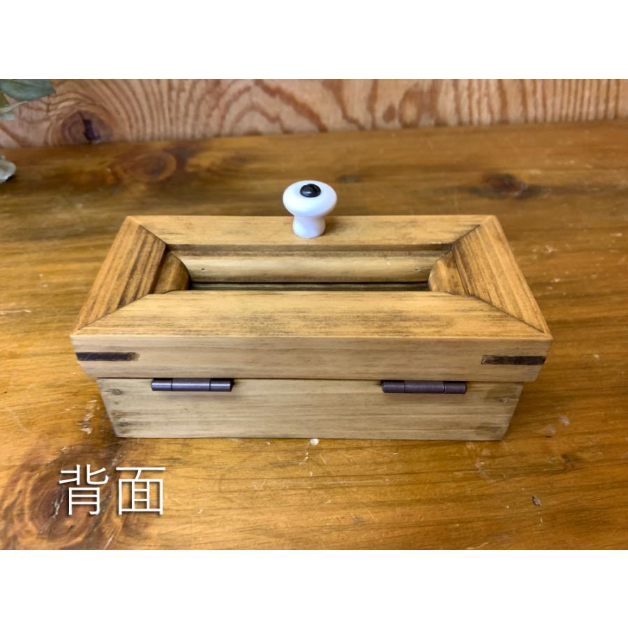 小物収納ボックス クロスガラス蓋 アンティークブラウン 14.5×7×5cm 印鑑ケースにも 木製 ひのき ハンドメイド 受注製作｜angelsdust｜09