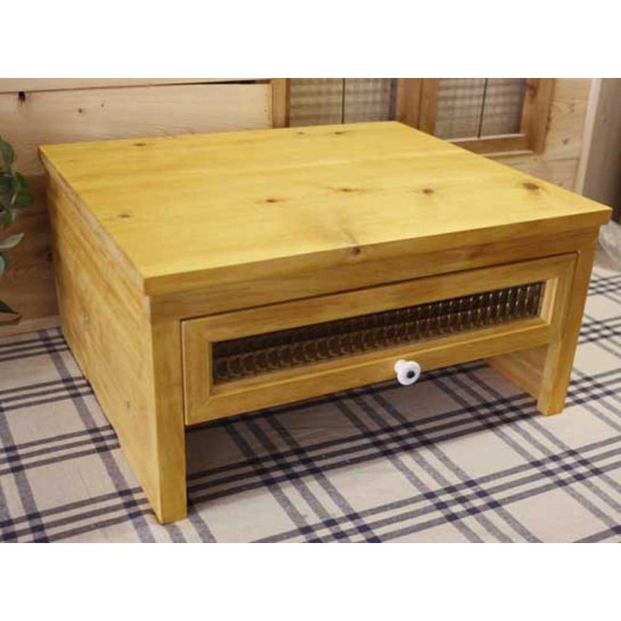 ノートパソコンラック クロスガラス 引出しつき 奥行きタップリ ナチュラル 50×42×25cm 木製 ひのき ハンドメイド 受注製作_2