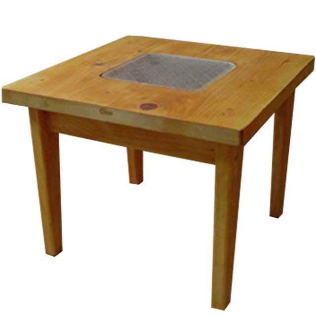 リアル ミニテーブル フローラガラス w45d45h37cm ナチュラル 正方形 テーブル 木製 受注製作 ひのき サイドテーブル