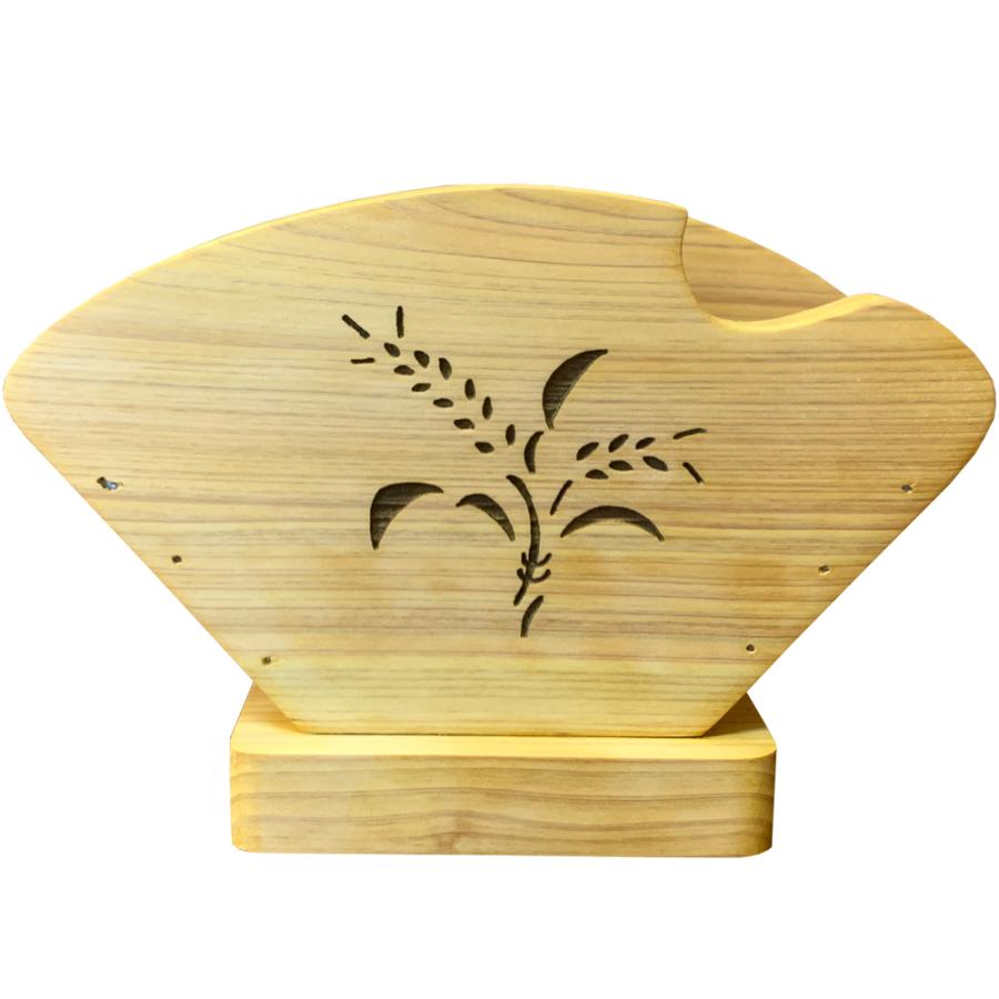 コーヒーペーパーホルダー 麦の穂 レーザー彫刻 ナチュラル 18×8×12cm