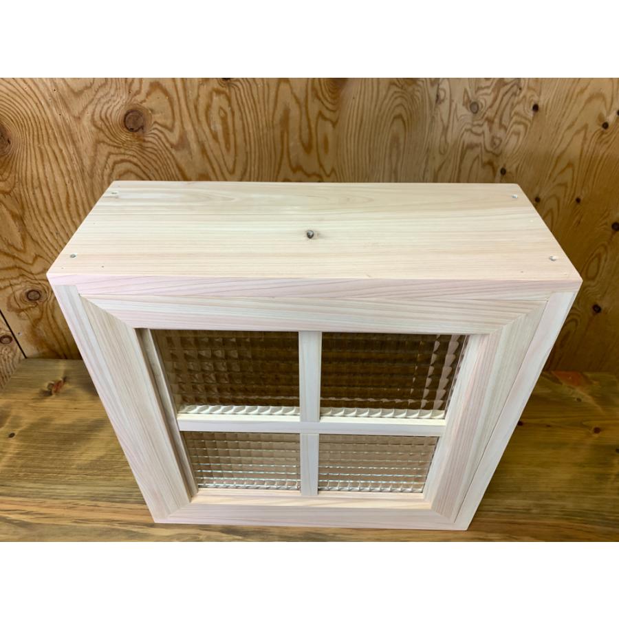 フィックス窓 クロスガラス ライトオーク 40×15×40cm 厚み3.5cm 窓枠