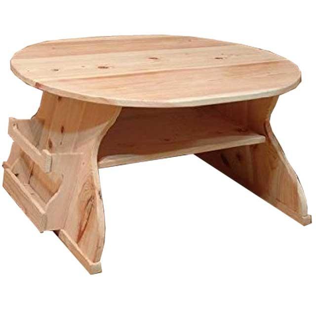 2022新入荷 ローテーブル 受注製作 ひのき 木製 ちゃぶ台 座卓 楕円型 80×65×41cm 無塗装白木 マガジンポケット センターテーブル