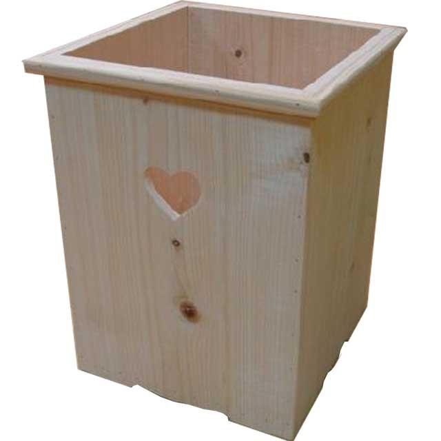 カントリー家具大きいダストボックスハート木製ゴミ箱