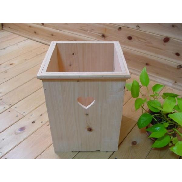 カントリー家具大きいダストボックスハート木製ゴミ箱