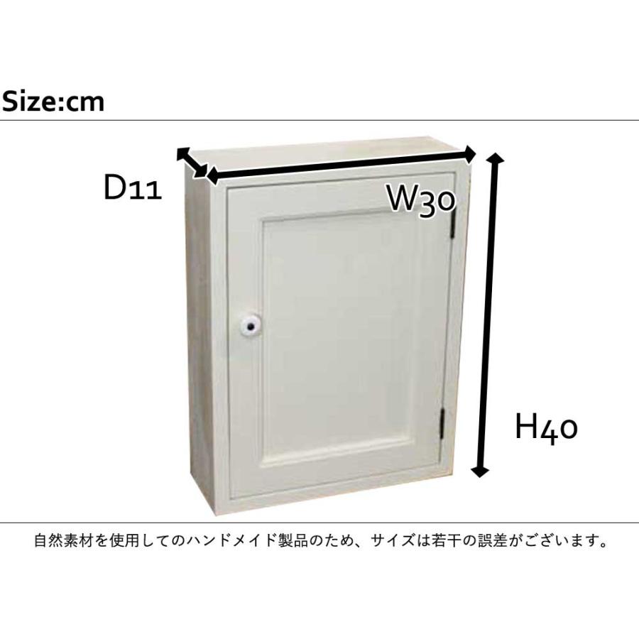 キャビネット 木製扉 アンティークホワイト 30×11×40cm  ニッチ 二段棚 背板あり 木製 ひのき ハンドメイド 受注製作｜angelsdust｜02