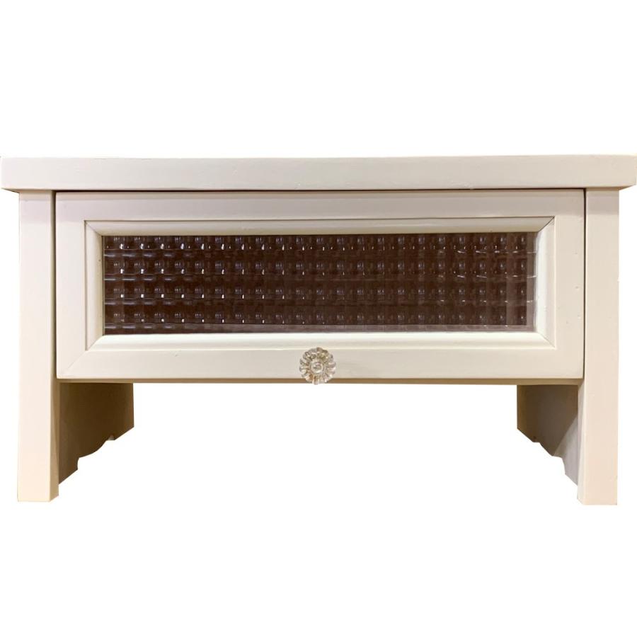 正規激安 プリンター台 引出し付き クロスガラス パンプキンノブ アンティークホワイト 38 32 21cm 木製 ヒノキ ハンドメイド 受注製作 全ての Www Thedailyspud Com